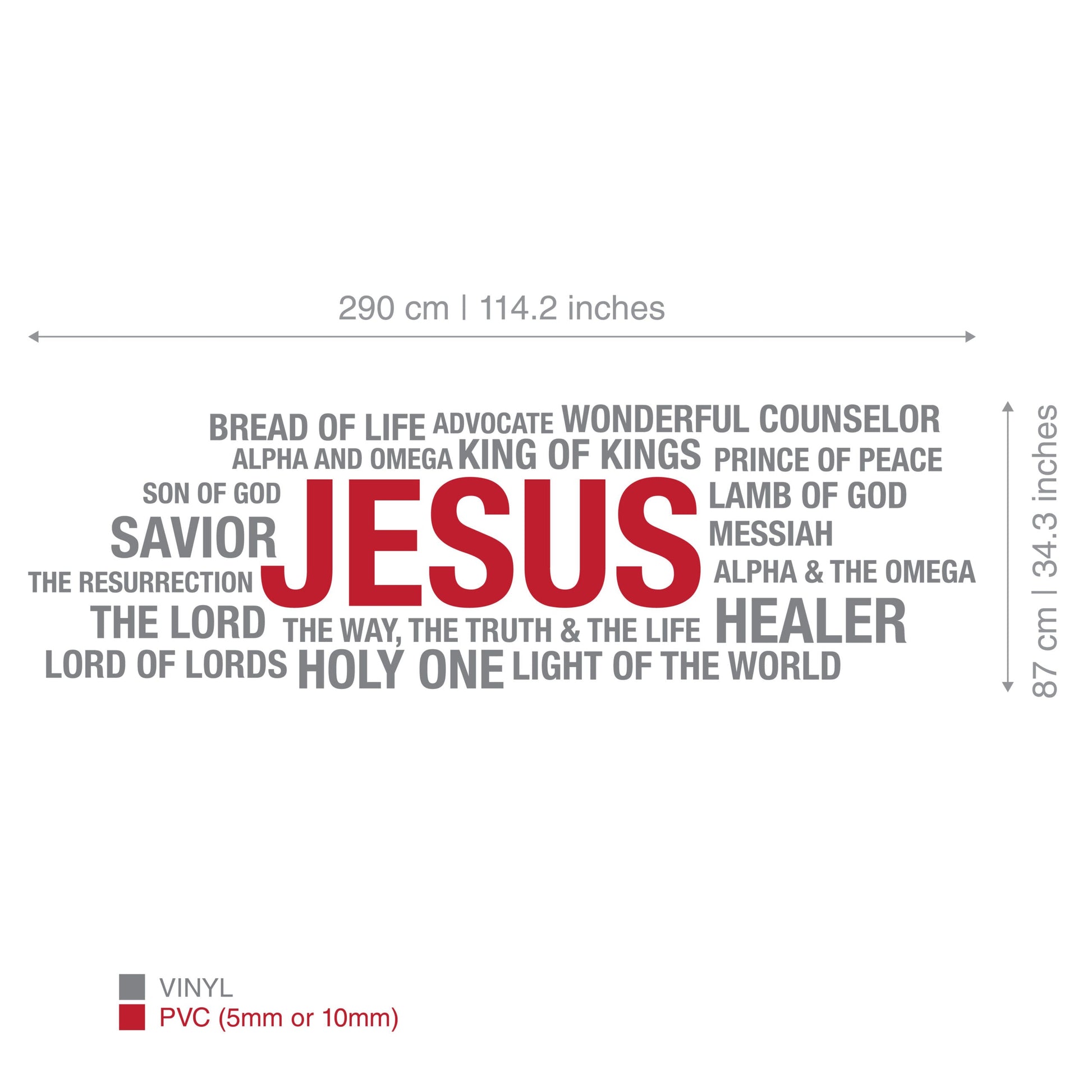 Jesus WordCloud 3D Wall Sign-3