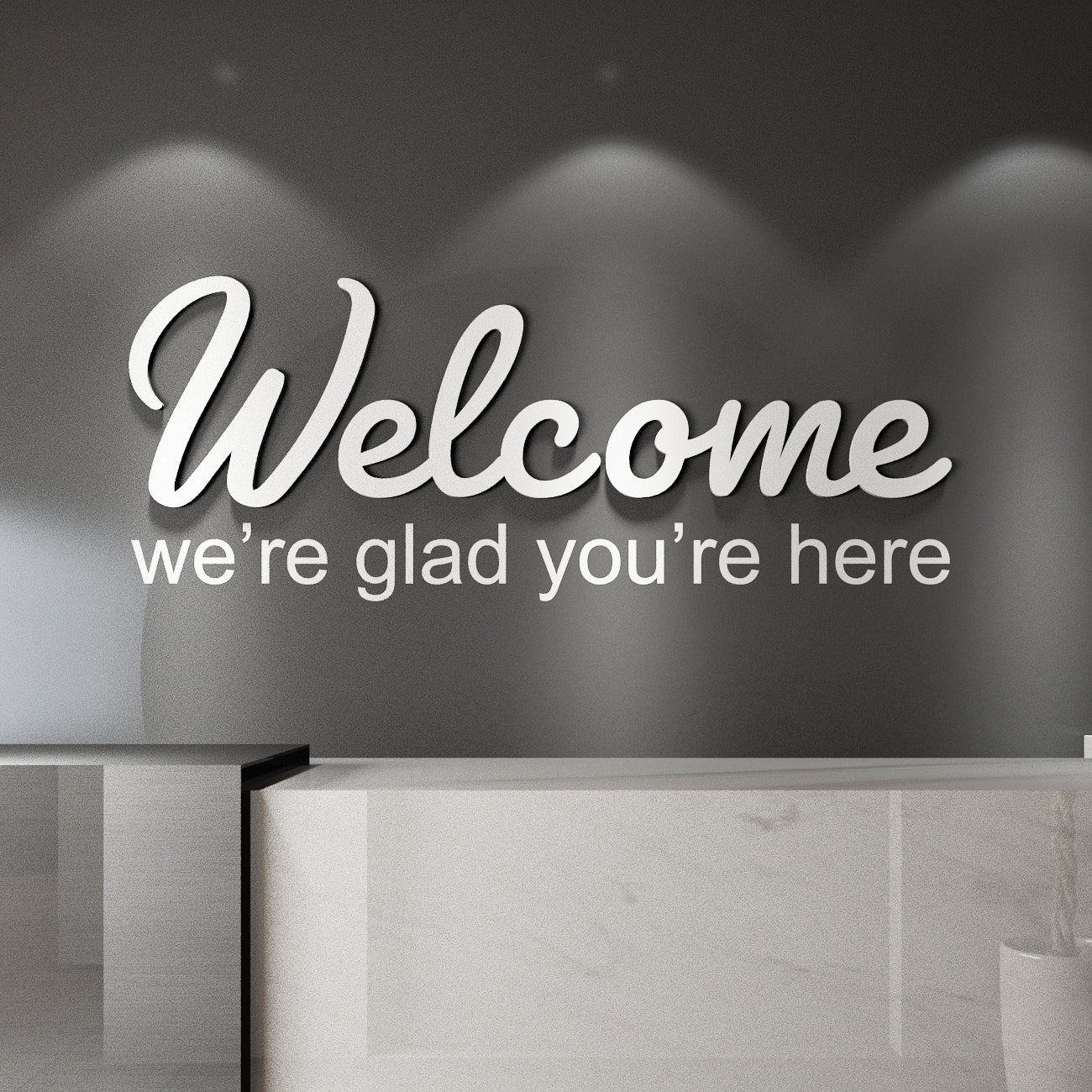 Welcome, We're Glad 3D Wall Sign-0