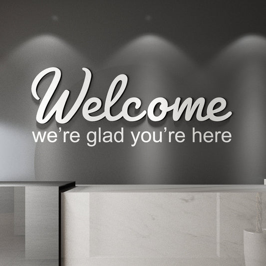 Welcome, We're Glad 3D Wall Sign-0
