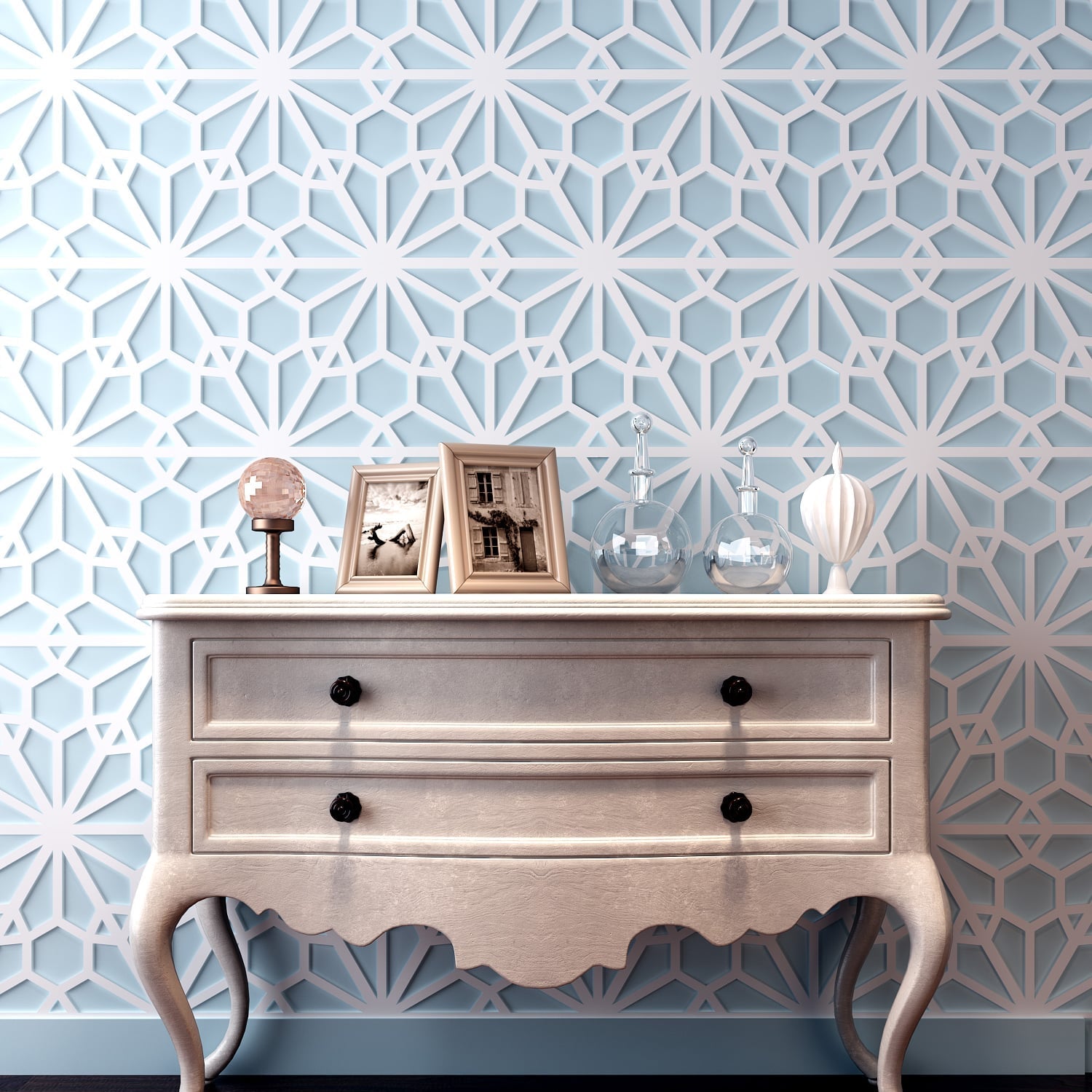 Geometric Oriental 3D Wall Panels-0