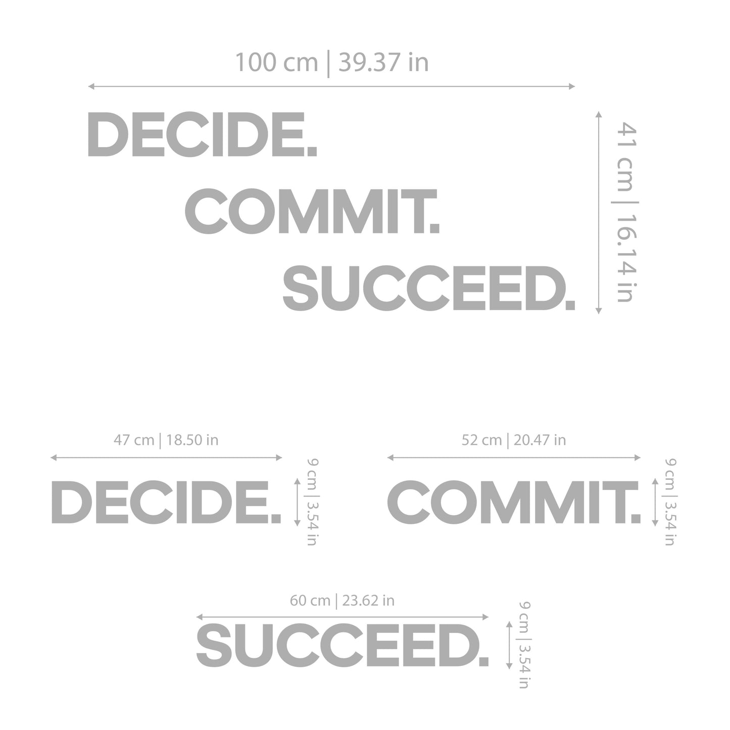 Decide. Commit. Succeed 3D Gym Decor-2