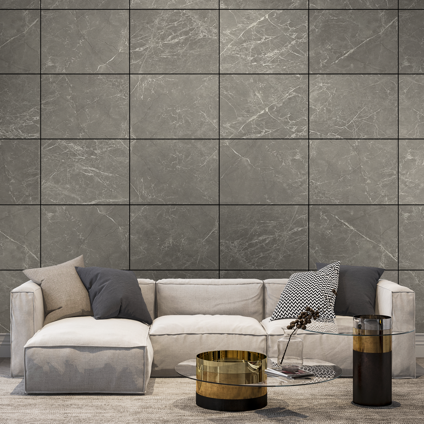 Grey Marble Stone Imitation Decorative Panels-1
