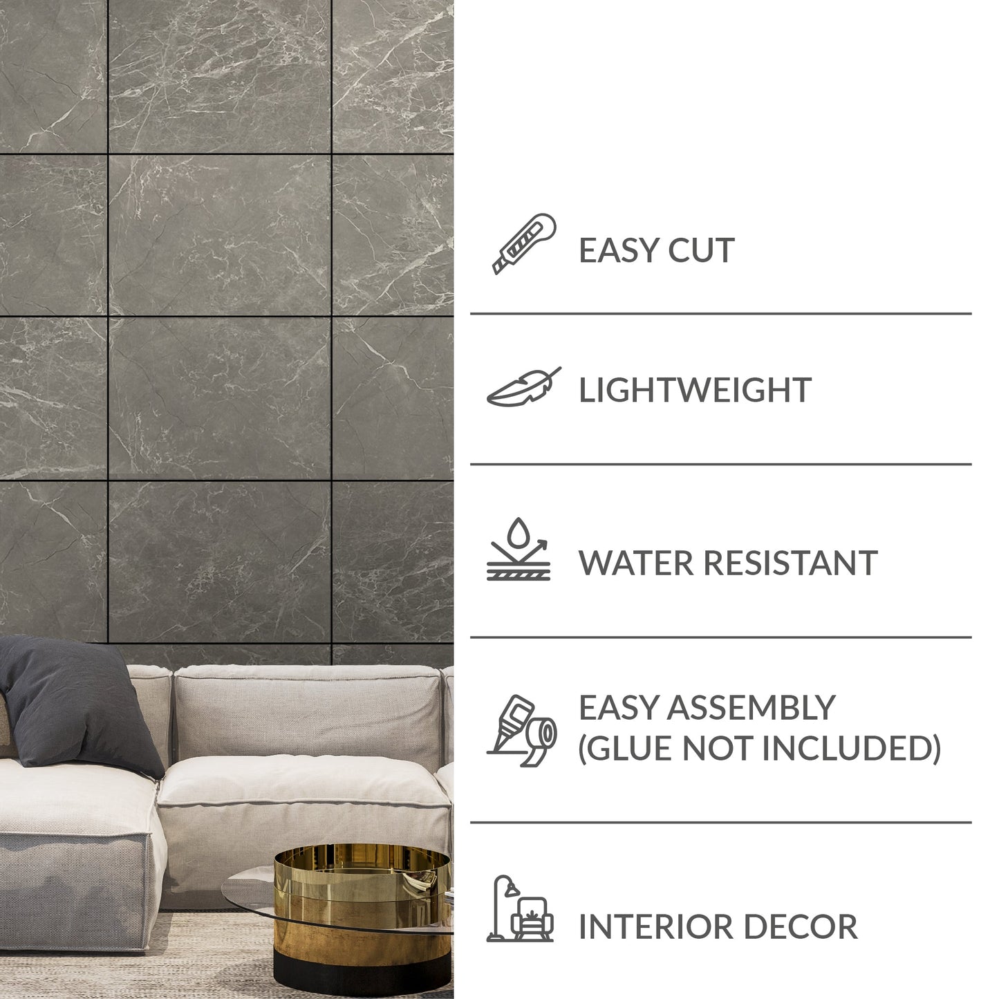 Grey Marble Stone Imitation Decorative Panels-3