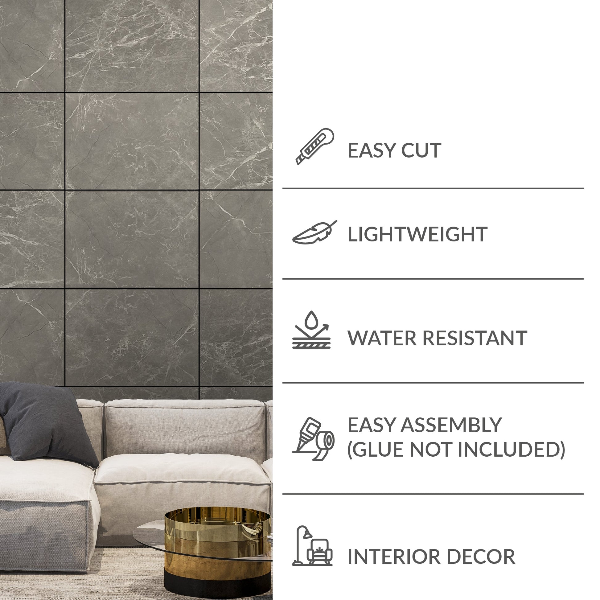 Grey Marble Stone Imitation Decorative Panels-3