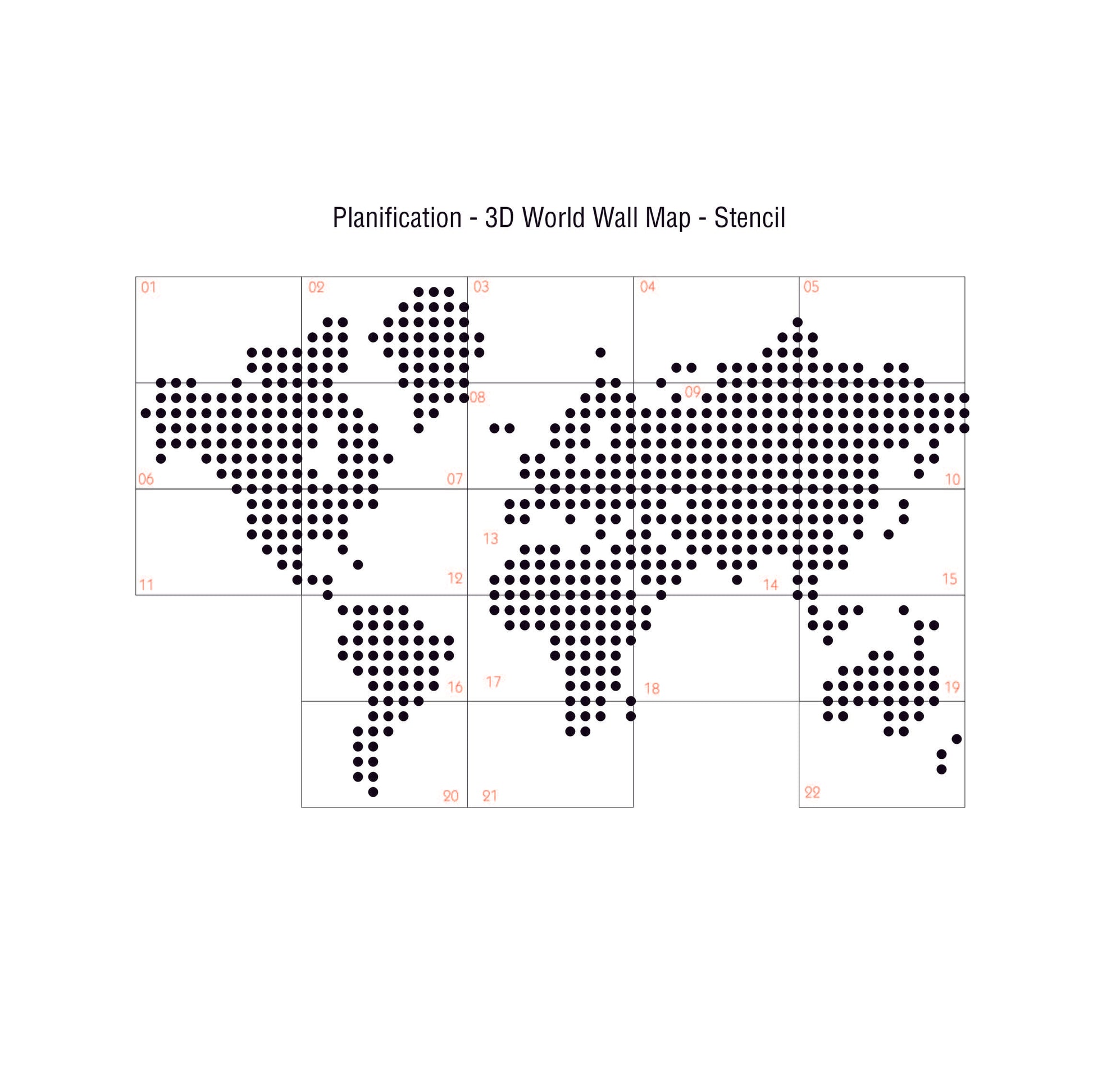 World Map 3D Dots Wall Decor-3