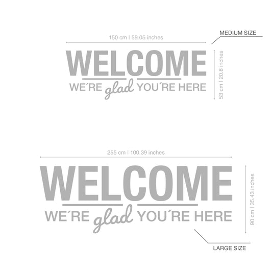 Welcome We're glad you're here Office Decor-2