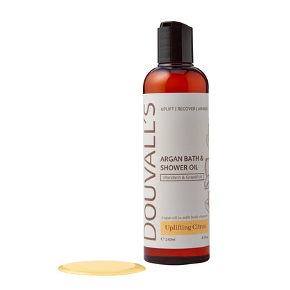 Argan Bath and Shower oil 240ml - Uplifting Citrus | Luxurious and Nourishing Body Cleanser Douvalls Beauty