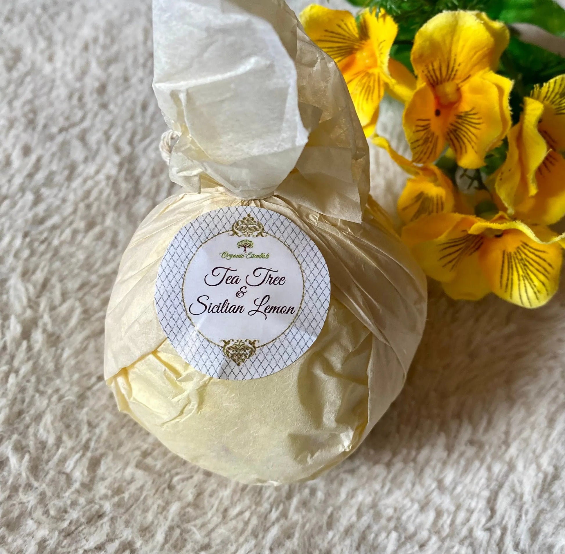 Therapeutic Bath Bomb - Tea Tree & Sicilian Lemon Essential Oils Lydia Cosmétique