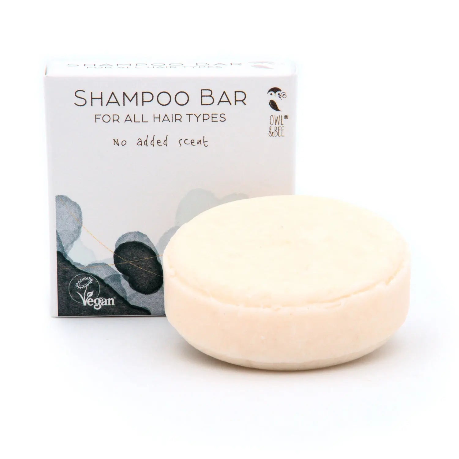 Solid shampoo bar - For all hair types - No added scent - Vegan Owl & Bee