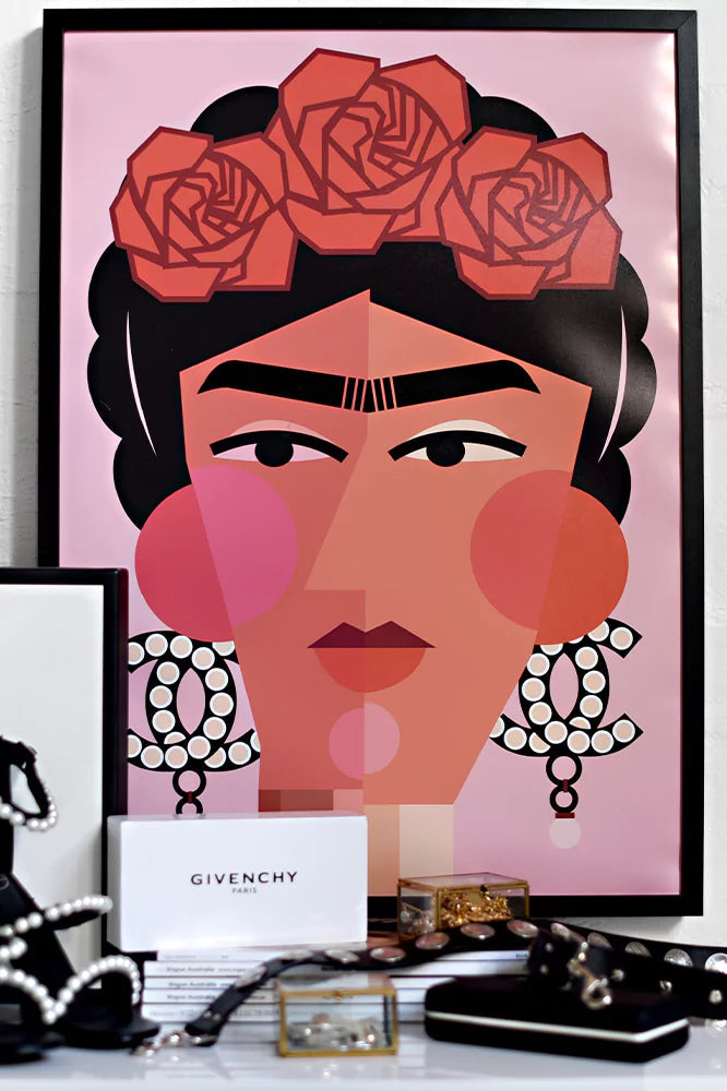 Frida wears Chanel Paper Provision
