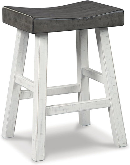 Glosco Casual 25" Counter Height Barstool, Antique White & Light Brown-3