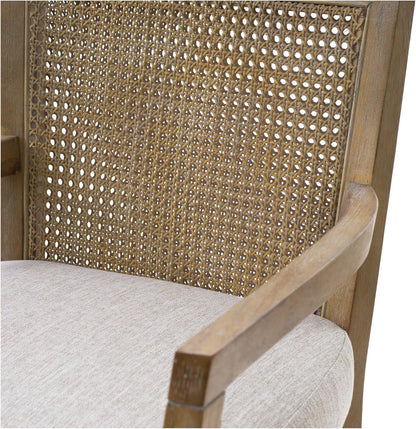 Diedra, Counter Stool Kitchen Island Counter Stool, Natural Cane Backrest, Solid Wood Legs, Upholstered Seat, Counter Height Stool for Kitchen Island Stool, 38" H, Reclaimed Natural-3