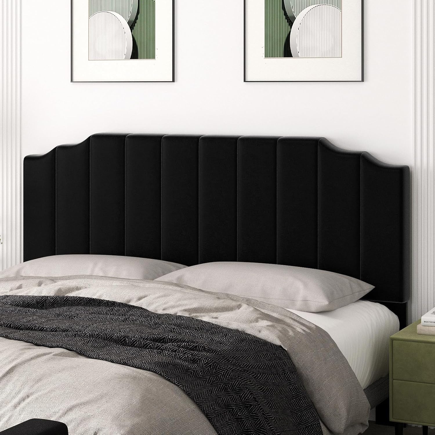 Velvet King Size Wall Mounted Headboard for Adjustable Beds-0