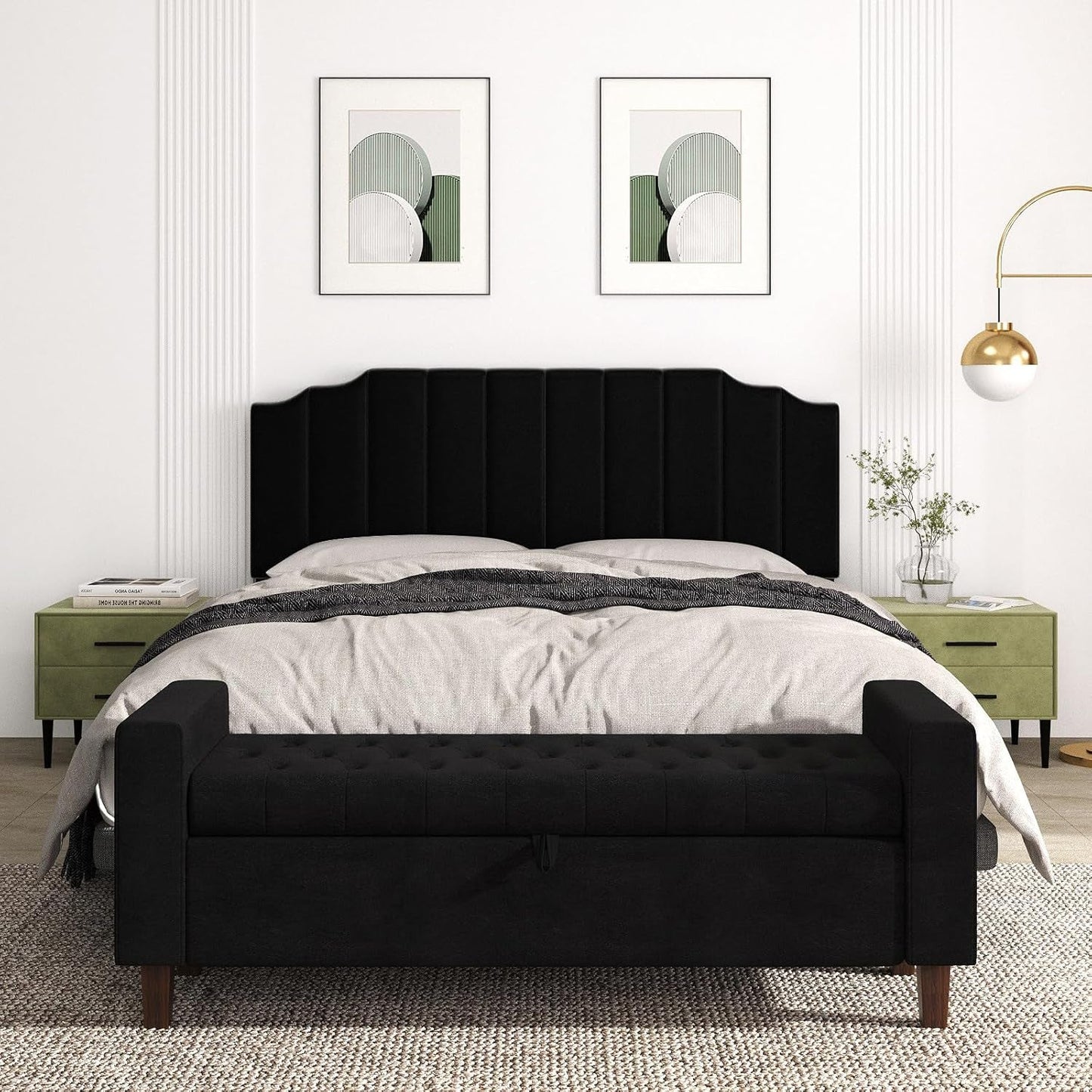 Velvet King Size Wall Mounted Headboard for Adjustable Beds-2