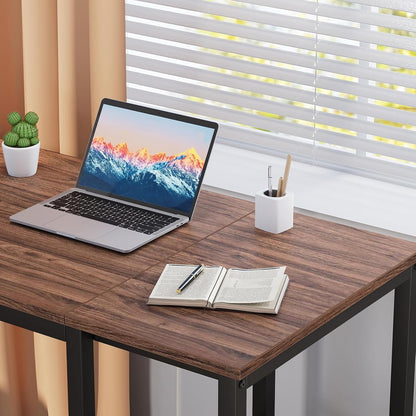 Computer Desk 40 Inch with 2 Shelves, Sturdy Home Office Desk with Large Storage Space, Modern Gaming Desk, Study Writing Laptop Desk(Brown,40 Inch)-3