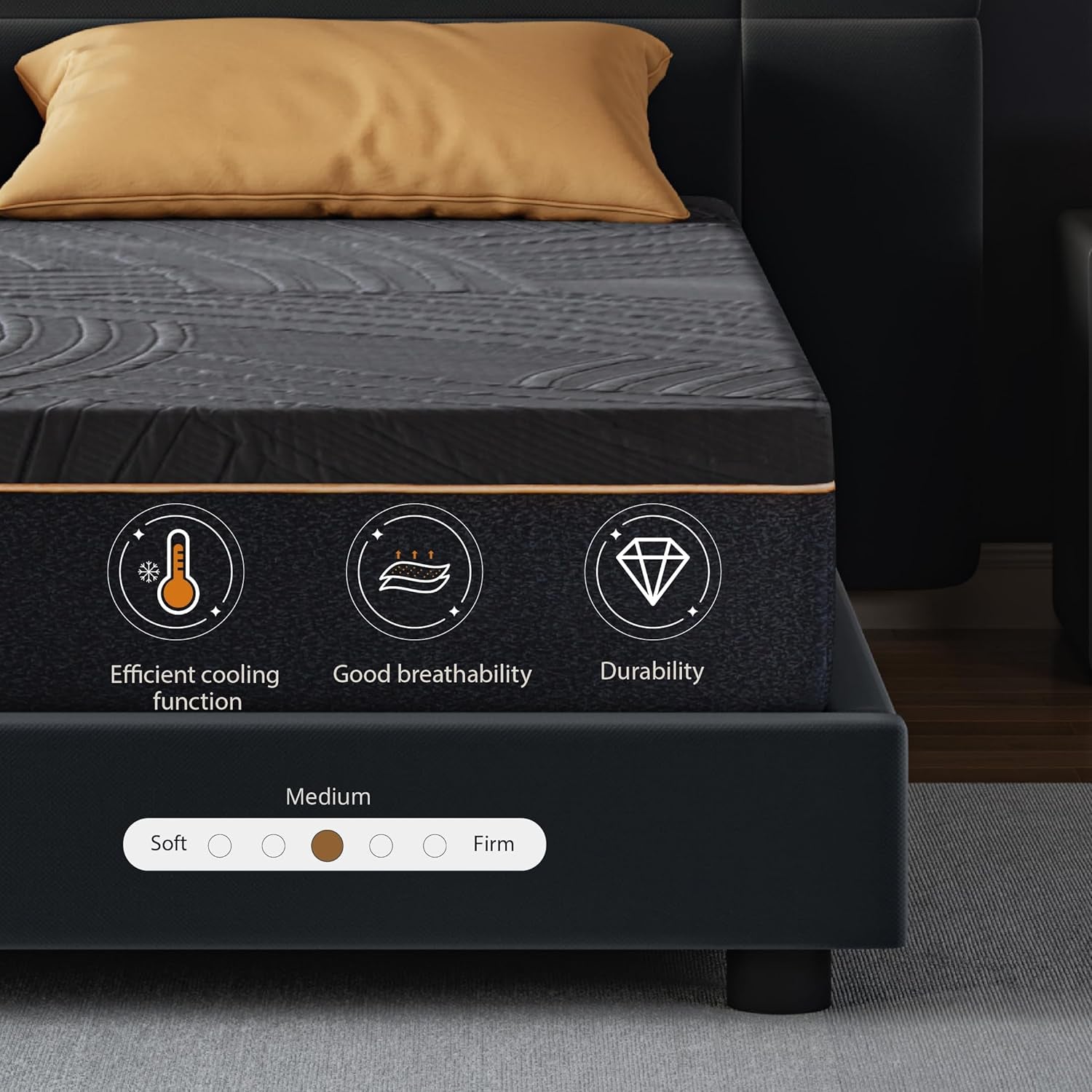 14 Inch Copper Infused Memory Foam Mattress for Comfort-3