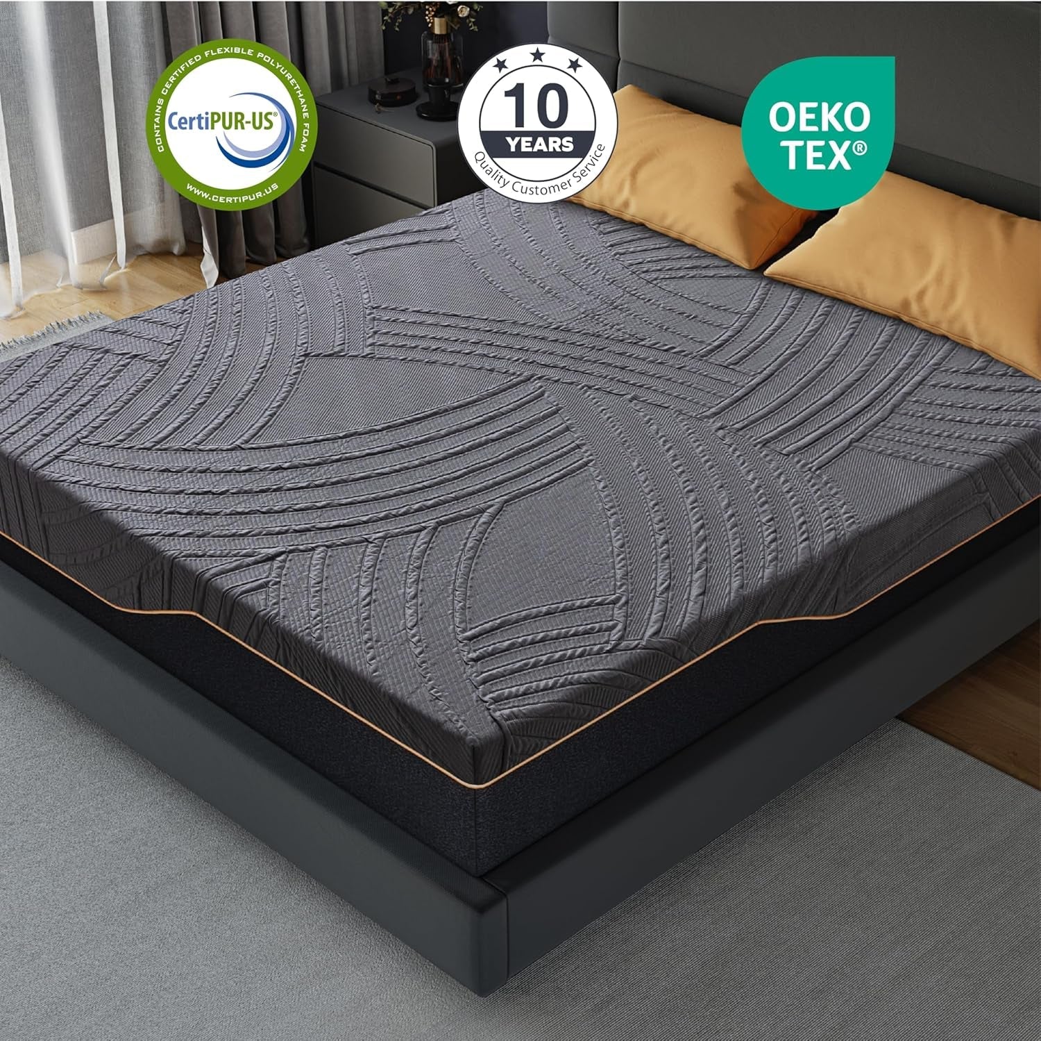 14 Inch Copper Infused Memory Foam Mattress for Comfort-4