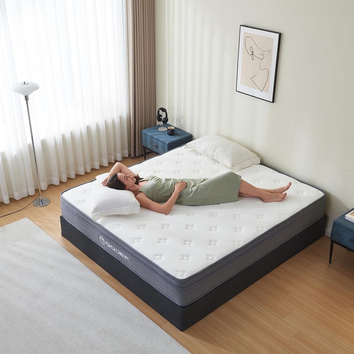 Queen Mattress, 10 Inch Queen Size Hybrid Mattress in a Box with Independent Spring, Soft and Comfortable, Pressure Relief, Certipur-Us Certified-0