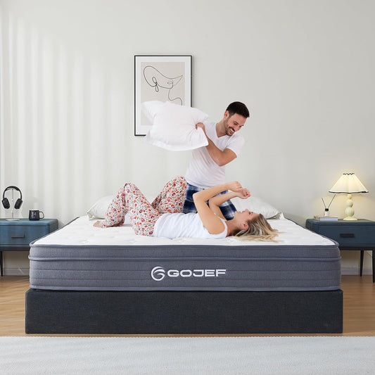 Queen Mattress, 10 Inch Queen Size Hybrid Mattress in a Box with Independent Spring, Soft and Comfortable, Pressure Relief, Certipur-Us Certified-1