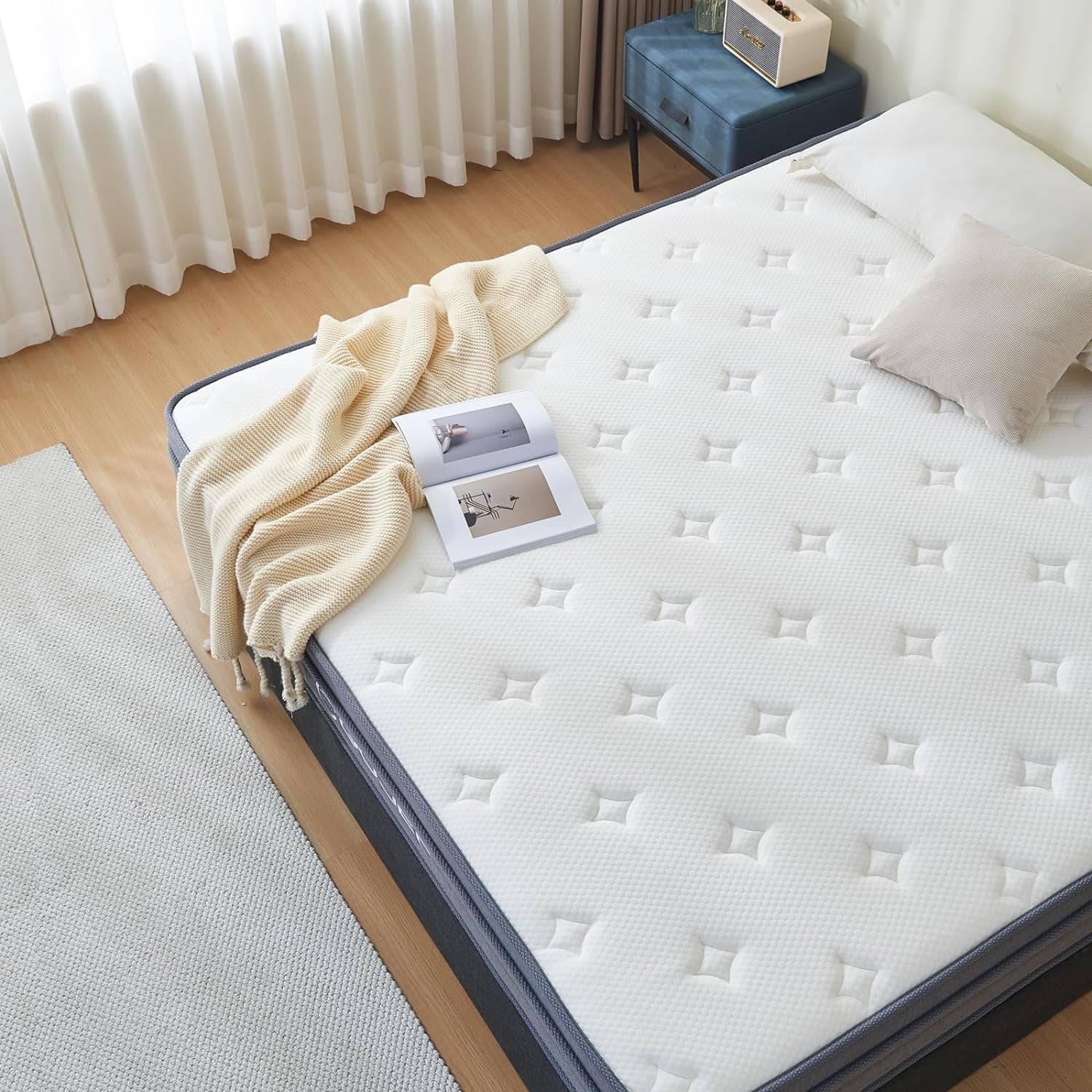 Queen Mattress, 10 Inch Queen Size Hybrid Mattress in a Box with Independent Spring, Soft and Comfortable, Pressure Relief, Certipur-Us Certified-2
