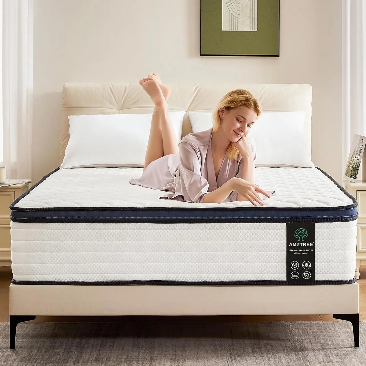 Queen Hybrid Mattress Medium Firm Comfort and Support-0