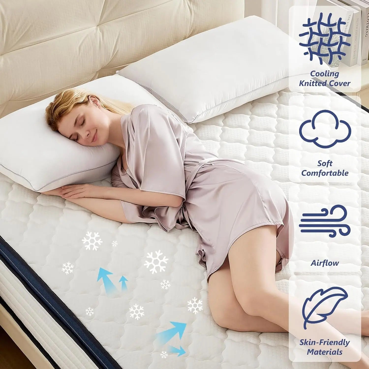 Queen Hybrid Mattress Medium Firm Comfort and Support-2