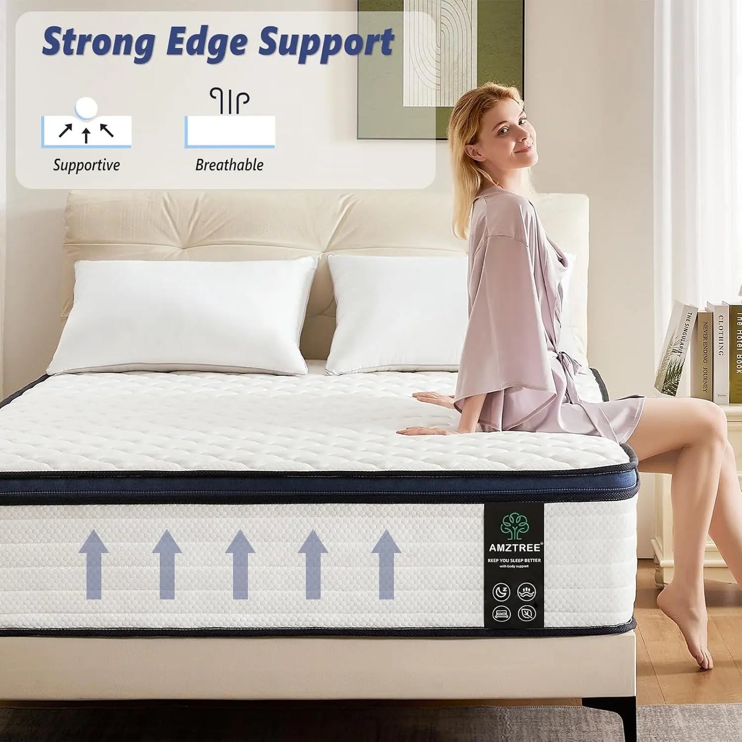 Queen Hybrid Mattress Medium Firm Comfort and Support-3