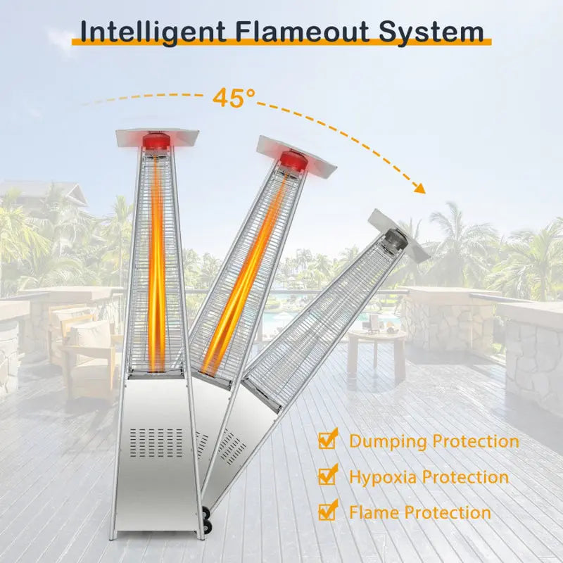 42000 BTU Pyramid Patio Heater with Wheels-1