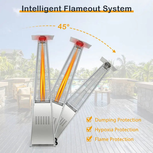 42000 BTU Pyramid Patio Heater with Wheels-1