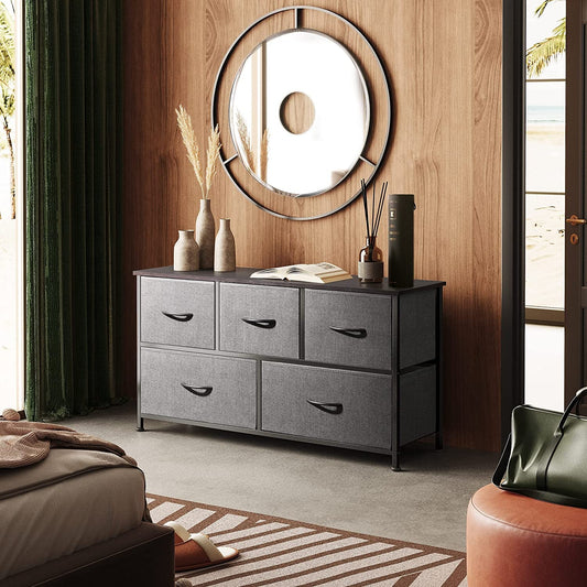 5-Drawer Wide Fabric Dresser Organizer-0