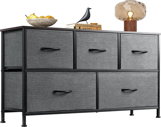 5-Drawer Wide Fabric Dresser Organizer-1