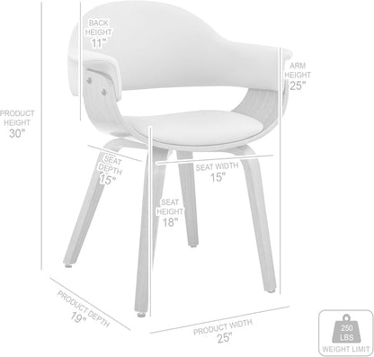 Adalyn Faux Leather and Wood Dining Room Accent Chair, Gray/Black 19D X 25W X 30H In-2