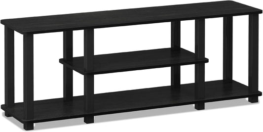 ‎20 Pounds Turn-N-Tube No Tools 3D 3-Tier Entertainment TV Stand up to 50 Inch TV, Square Tubes, Americano/Black-0