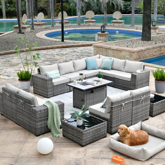 Versatile Sectional Seating Group With Cushions For Space-0