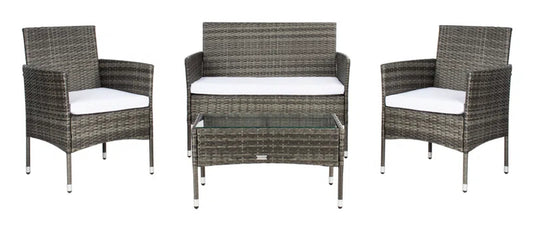 Elegant Rattan Outdoor Glass Top Patio Set Cushions-1