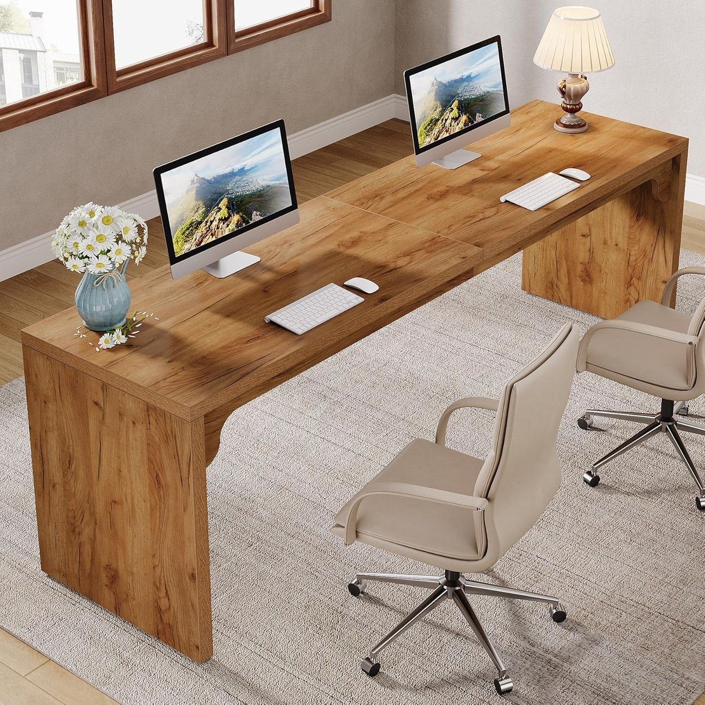 Extra Long Wooden Computer Desk for Home Office-2