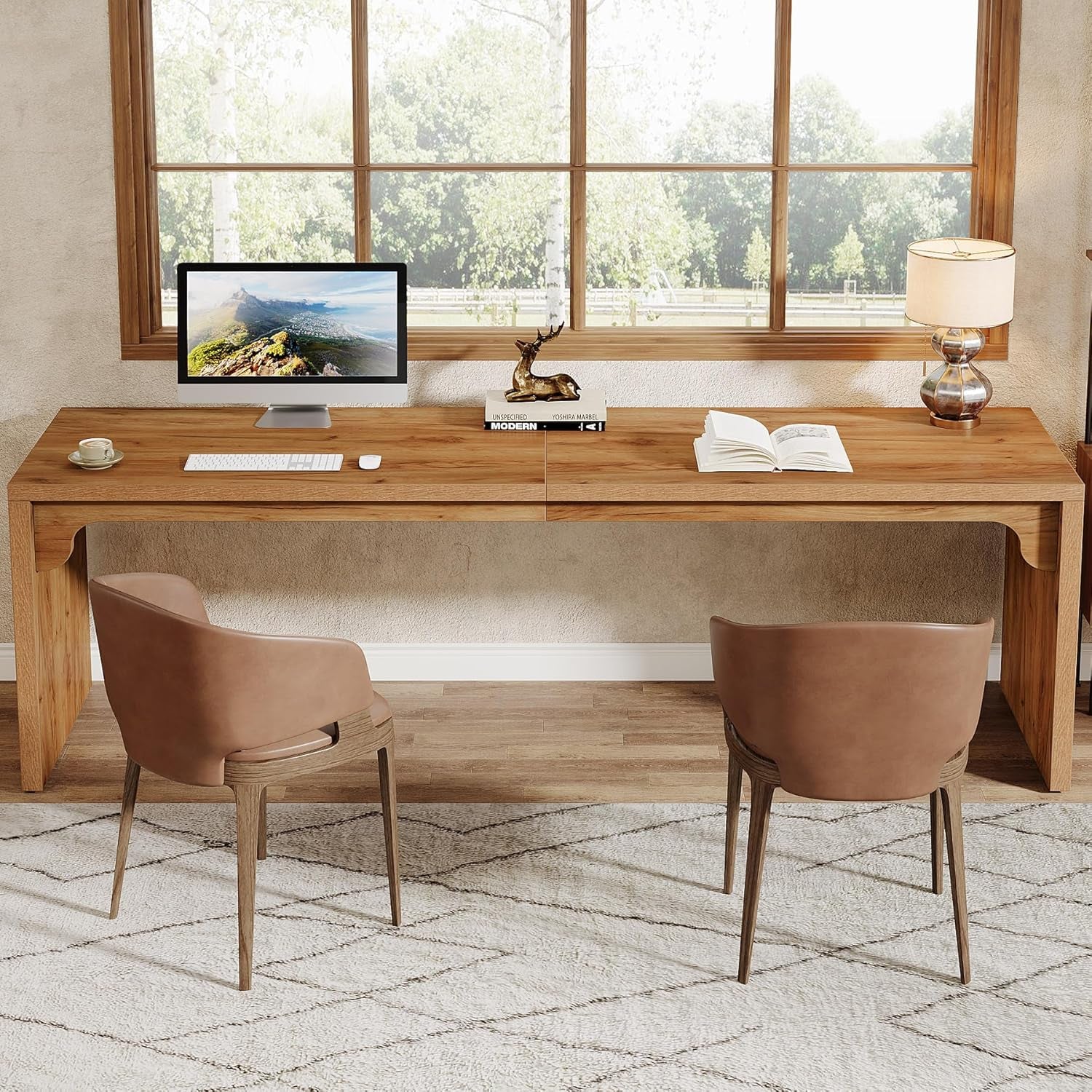 Extra Long Wooden Computer Desk for Home Office-4
