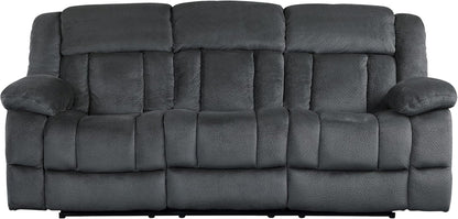 Home Theater Seating, Wall Hugger Manual Reclining Sofa, 3-Seat Dual Recliner Sofa for Living Room, 90’’W Sofa, Charcoal-3