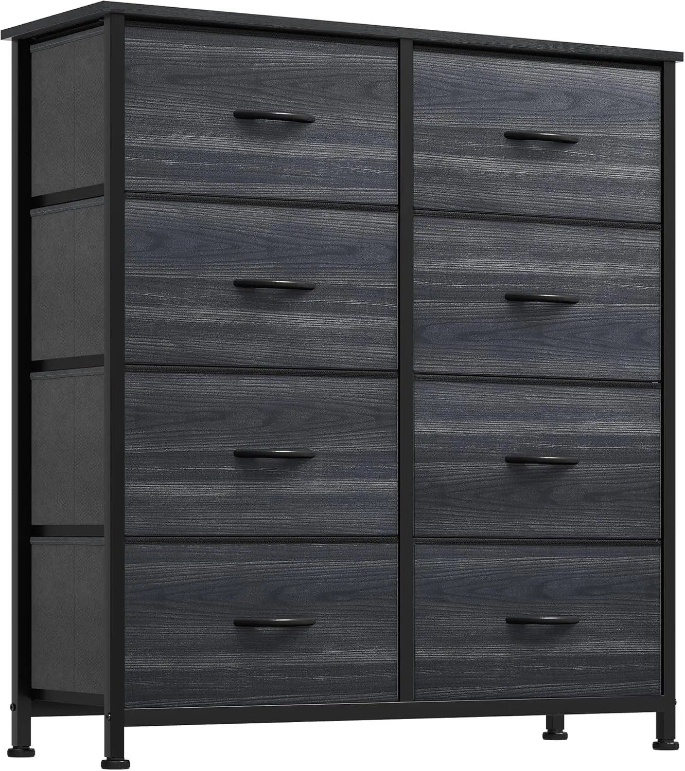 Dresser with 8 Drawers - Fabric Storage Tower, Organizer Unit for Bedroom, Hallway, Closets - Sturdy Steel Frame, Wooden Top & Easy Pull Fabric Bins-0