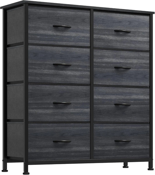 Dresser with 8 Drawers - Fabric Storage Tower, Organizer Unit for Bedroom, Hallway, Closets - Sturdy Steel Frame, Wooden Top & Easy Pull Fabric Bins-0