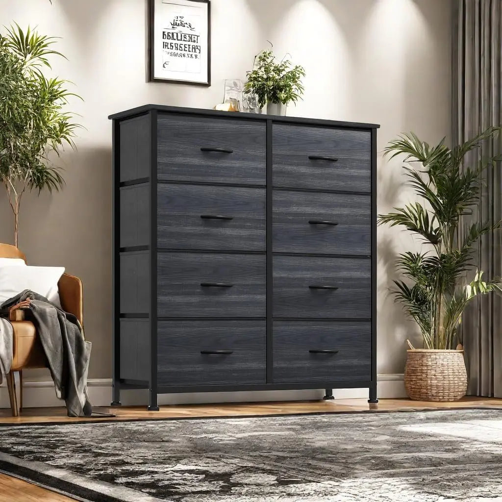 Dresser with 8 Drawers - Fabric Storage Tower, Organizer Unit for Bedroom, Hallway, Closets - Sturdy Steel Frame, Wooden Top & Easy Pull Fabric Bins-1