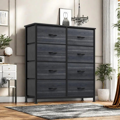 Dresser with 8 Drawers - Fabric Storage Tower, Organizer Unit for Bedroom, Hallway, Closets - Sturdy Steel Frame, Wooden Top & Easy Pull Fabric Bins-3