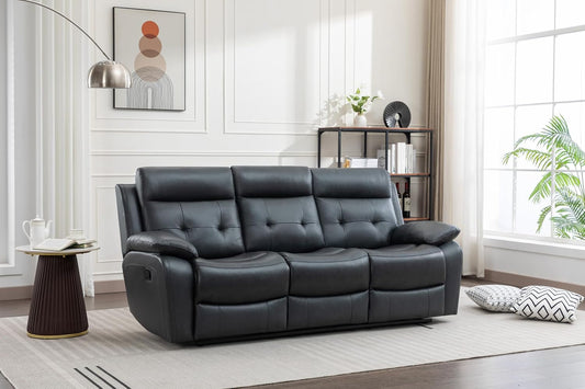 Oversized Leather Loveseat Manual Recline, Console, Cupholders-0