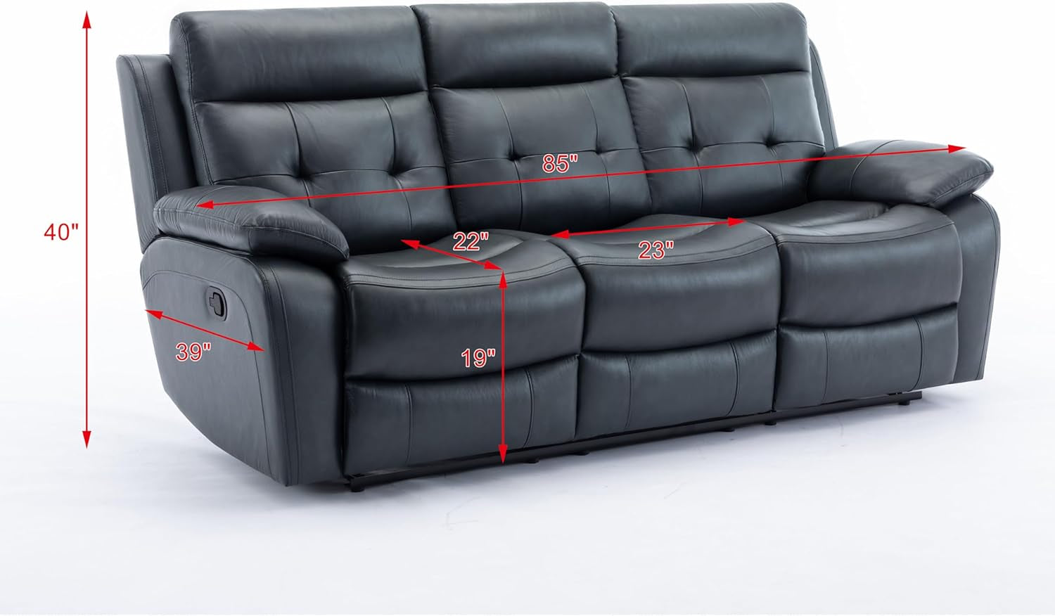 Oversized Leather Loveseat Manual Recline, Console, Cupholders-2