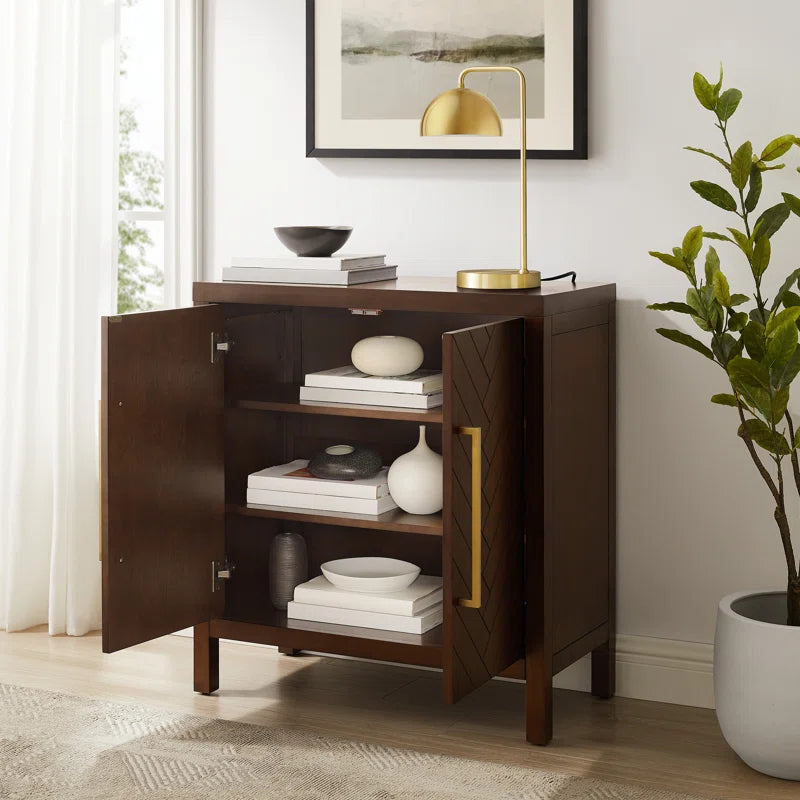 Accent Cabinet With Adjustable Shelves And Cable Grommets-2