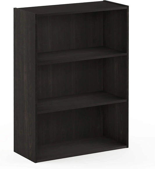 Pasir 3-Tier Open Shelf Bookcase, Dark Espresso-0