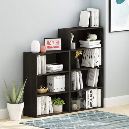 Pasir 3-Tier Open Shelf Bookcase, Dark Espresso-1