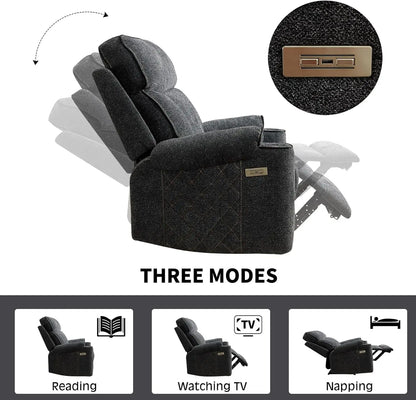 Classic Power Recliner Sofa with Cup Holders and Double Layer Backrest-4