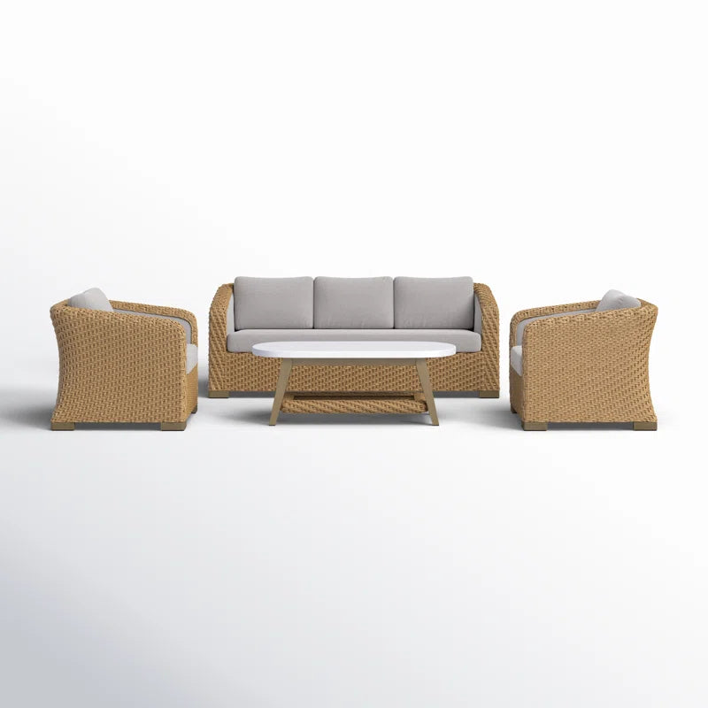 Premium All Weather Wicker Conversation Set for Five-0