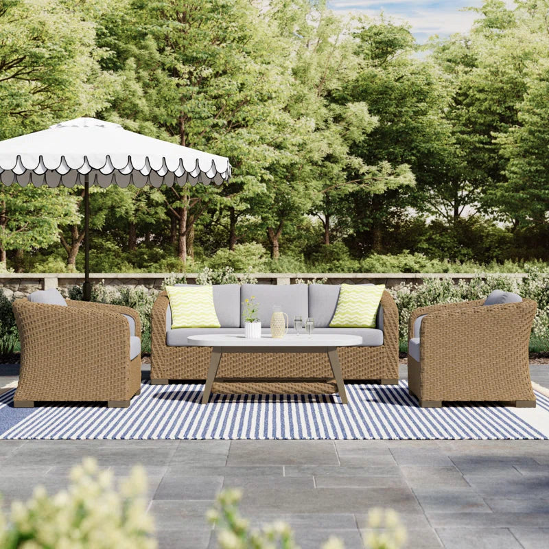 Premium All Weather Wicker Conversation Set for Five-1